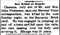 Nickerson, Clarence (Death Notice)